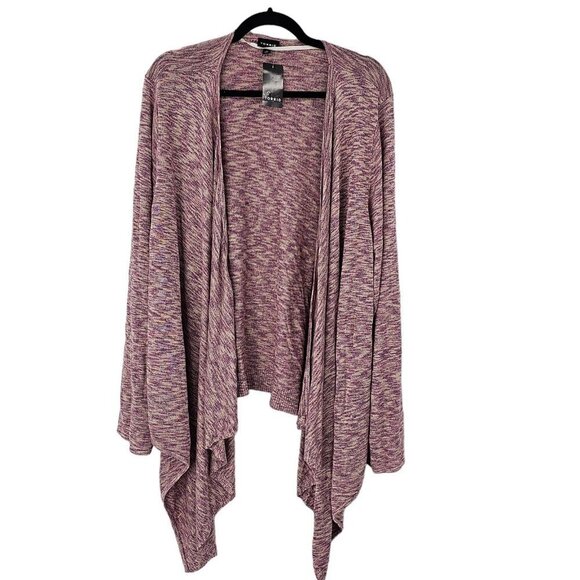 Torrid Cardigan Sweater Size 5X Purple Space Dye Drape Front Long Sleeve 5 New - Picture 3 of 5